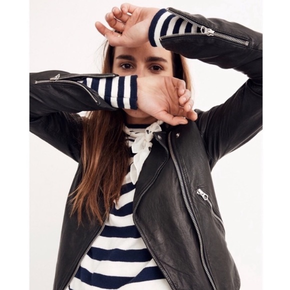 Madewell Washed Leather Motorcycle Jacket - Picture 4 of 8